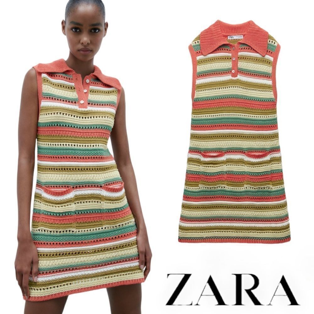 ZARA | Multicolored | STRIPED KNIT DRESS